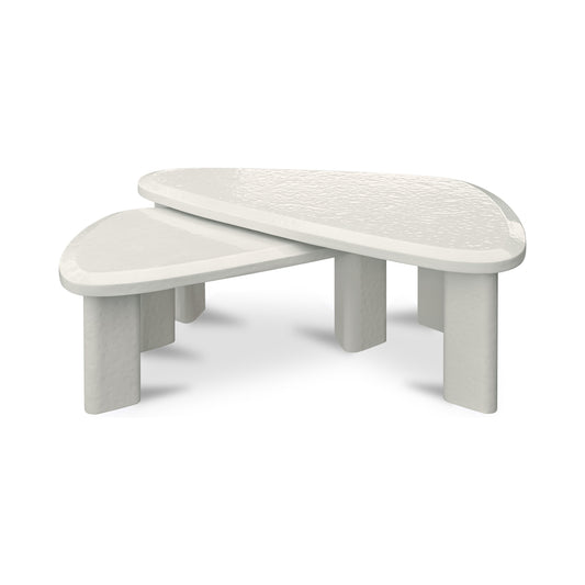 Sophie Outdoor Nesting Table Set Cream Lacquer by Moe's Home