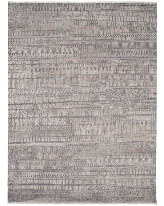 Lombardy C6016 Silver/Blue Rug by Feizy