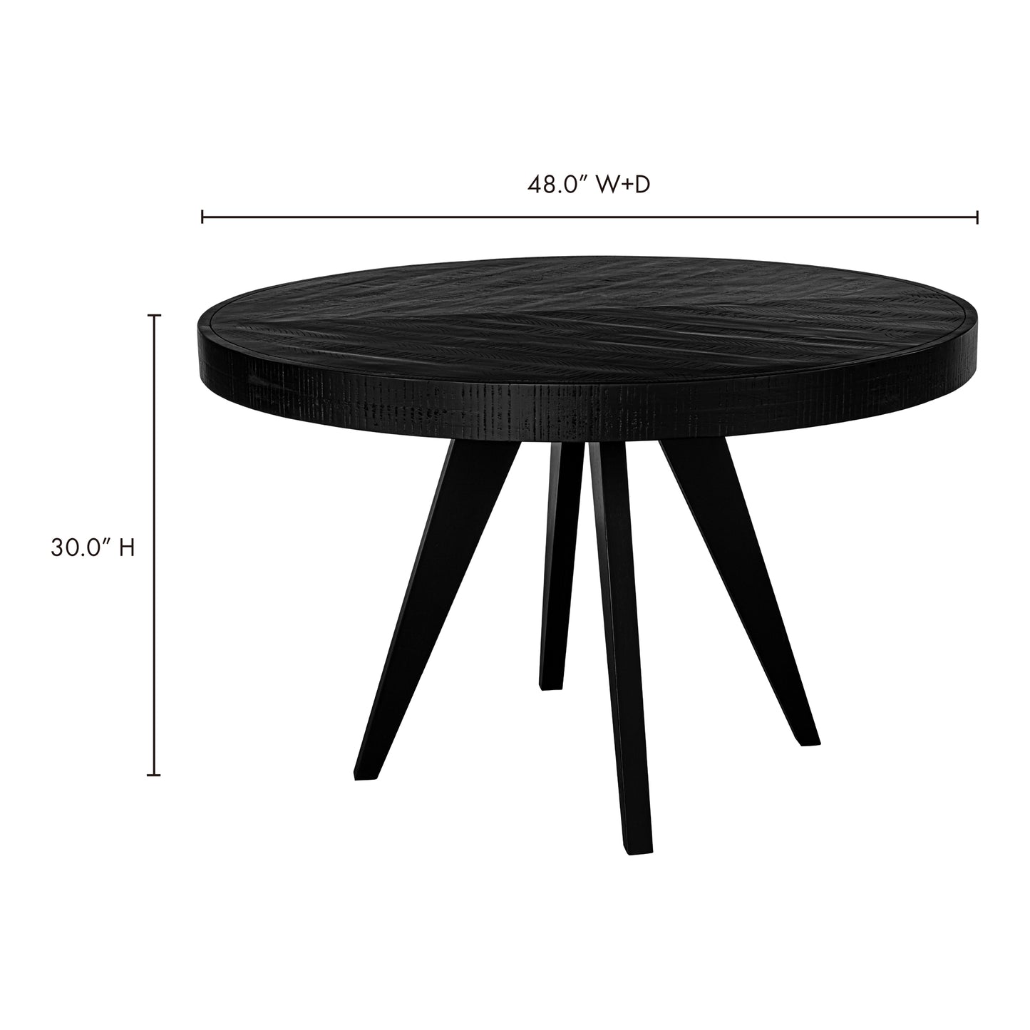 Parq Round Dining Table Black by Moe's Home