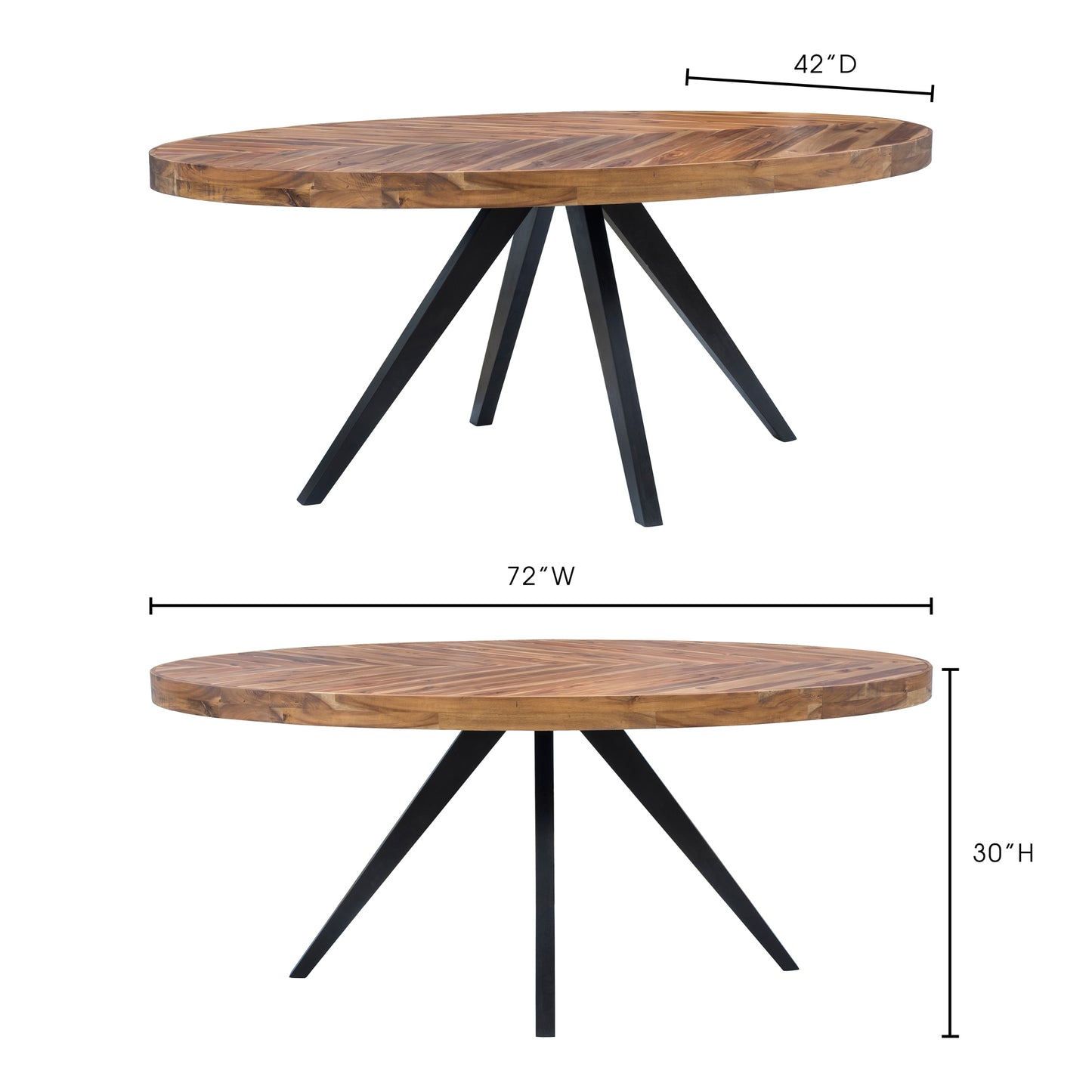 Parq Oval Dining Table Amber by Moe's Home
