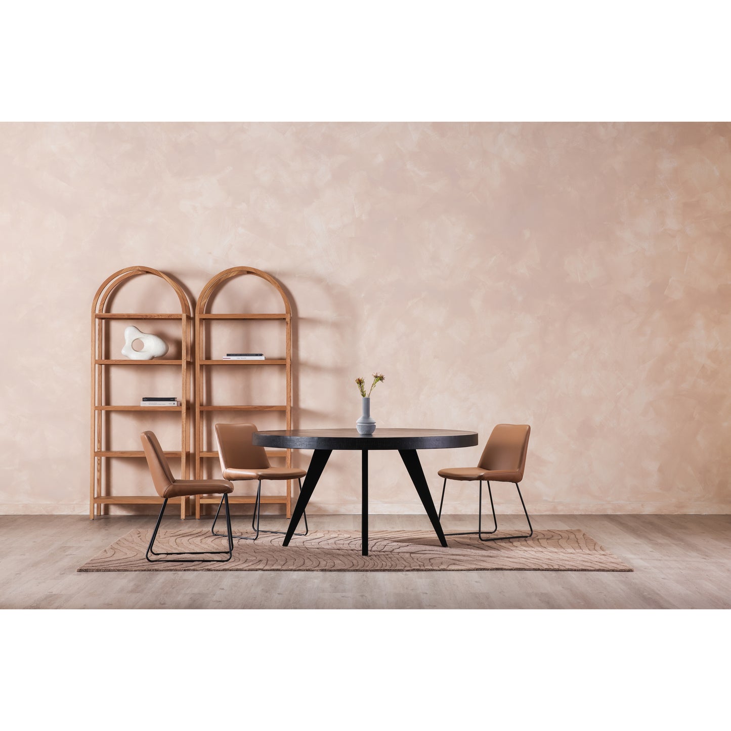 Parq 60 Inch Round Dining Table Black by Moe's Home