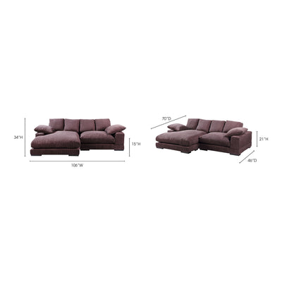 Plunge Sectional Dark Brown by Moe's Home