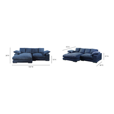 Plunge Sectional Navy by Moe's Home