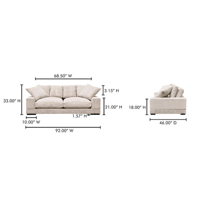 Plunge Sofa Cappuccino by Moe's Home