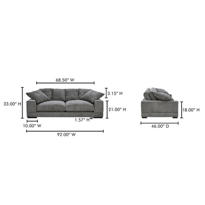 Plunge Sofa Charcoal by Moe's Home
