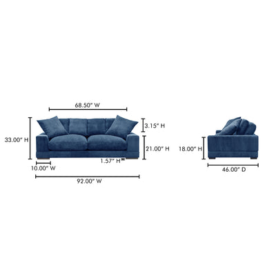 Plunge Sofa Navy by Moe's Home