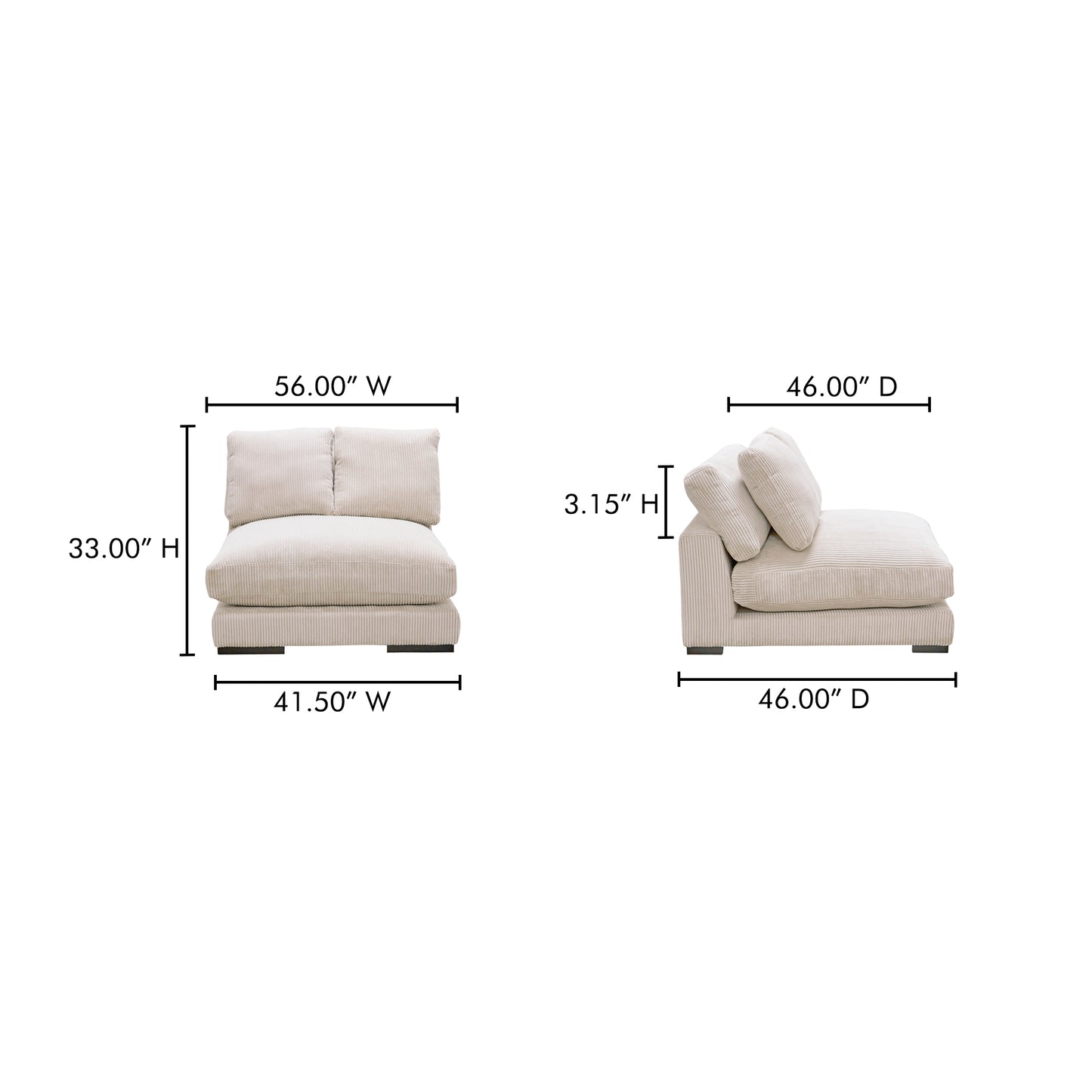 Plunge Slipper Chair Cappuccino by Moe's Home