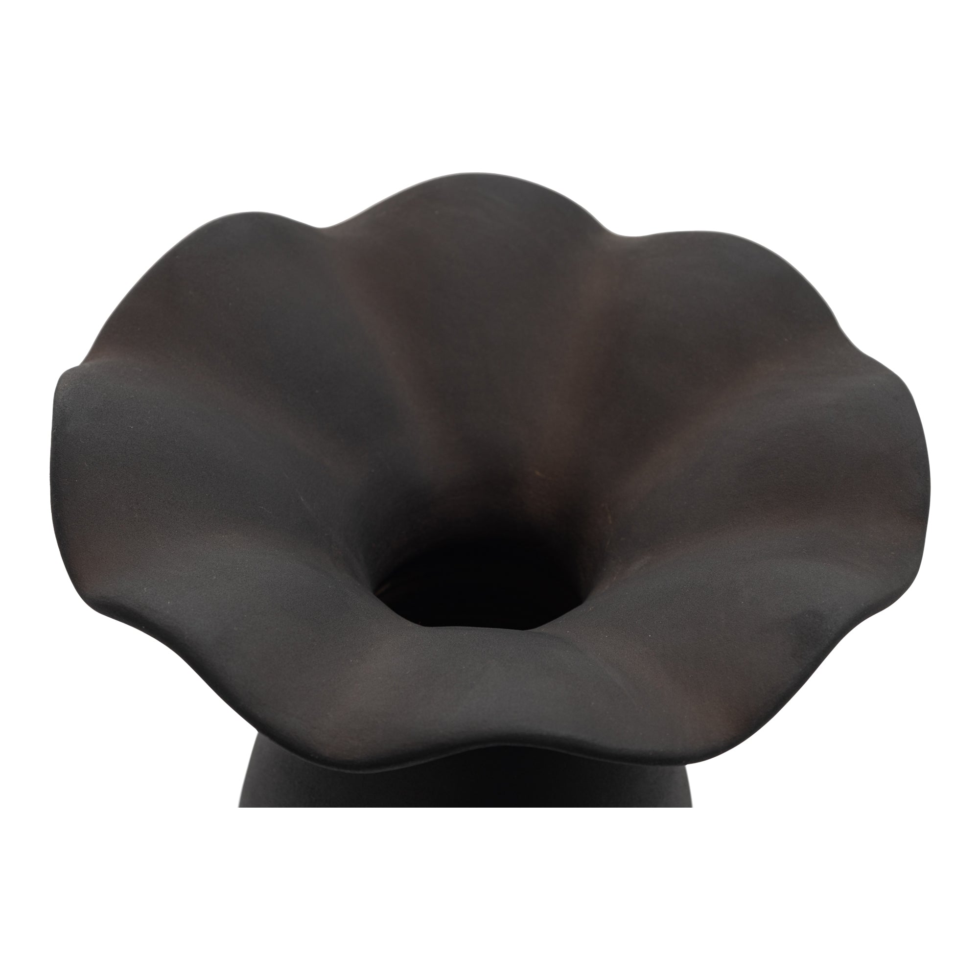 Ruffle 16 Inch Decorative Vessel Black