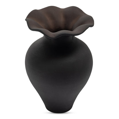 Ruffle 12 Inch Decorative Vessel Black | Black