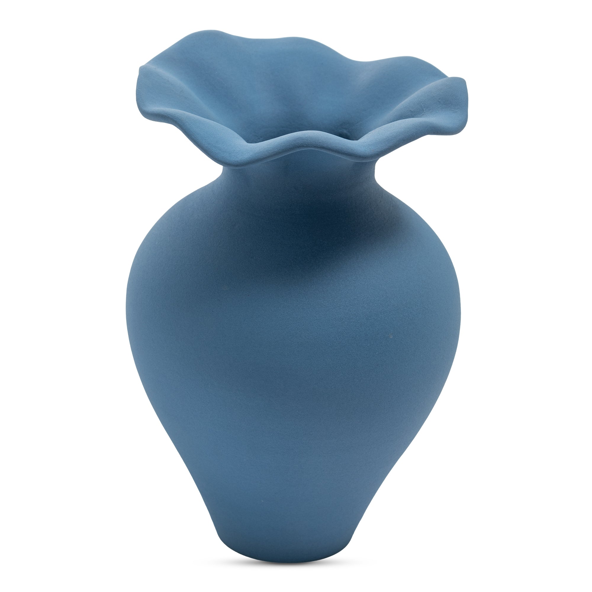 Ruffle 12In Descorative Vessel | Blue