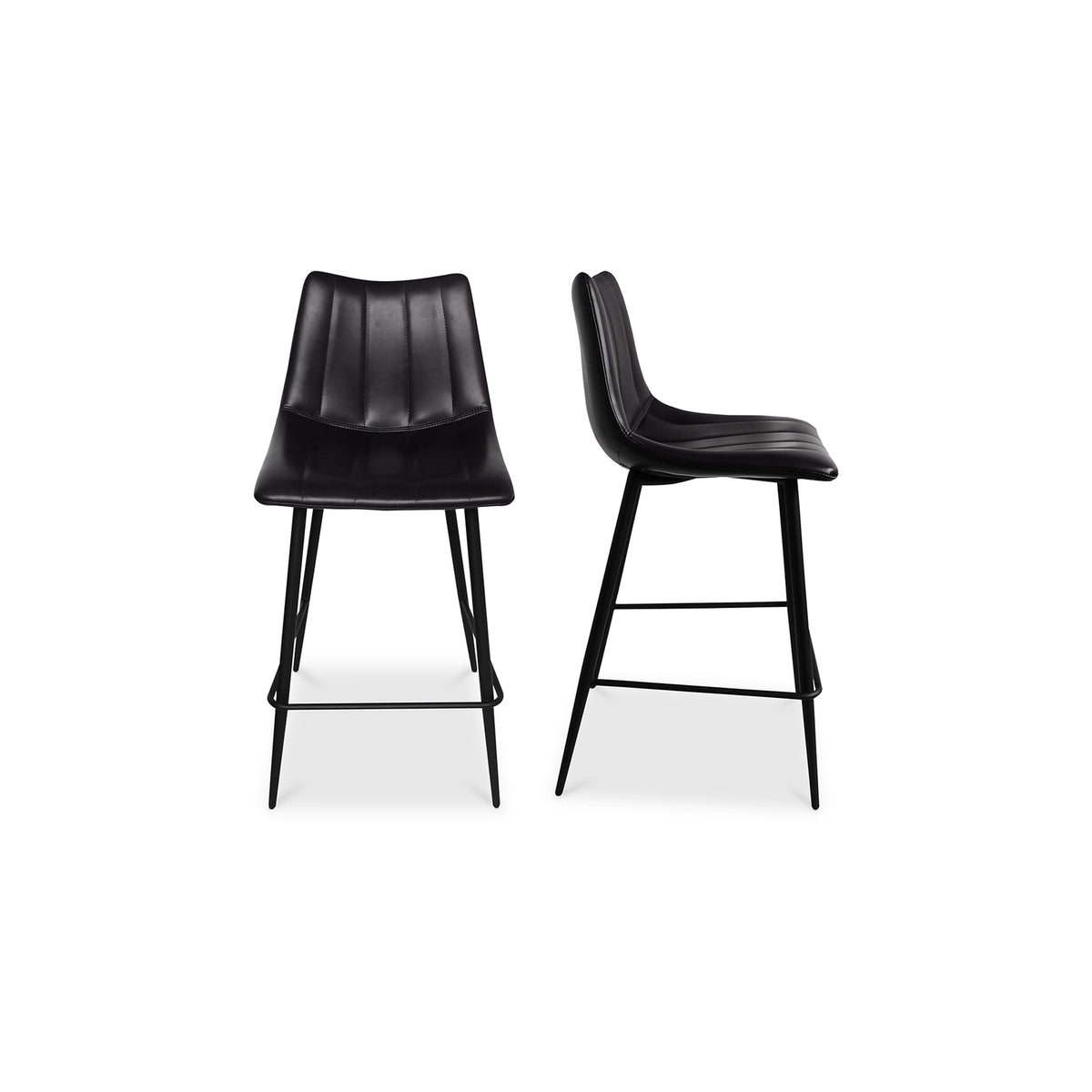 Alibi Counter Stool Matte Black   Set Of Two | Black