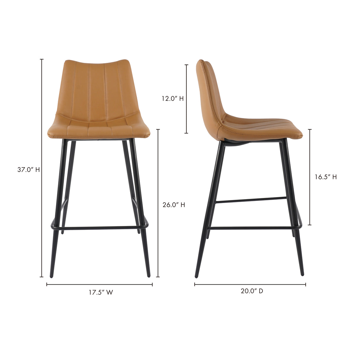Alibi Counter Stool Tan - Set Of Two by Moe's Home