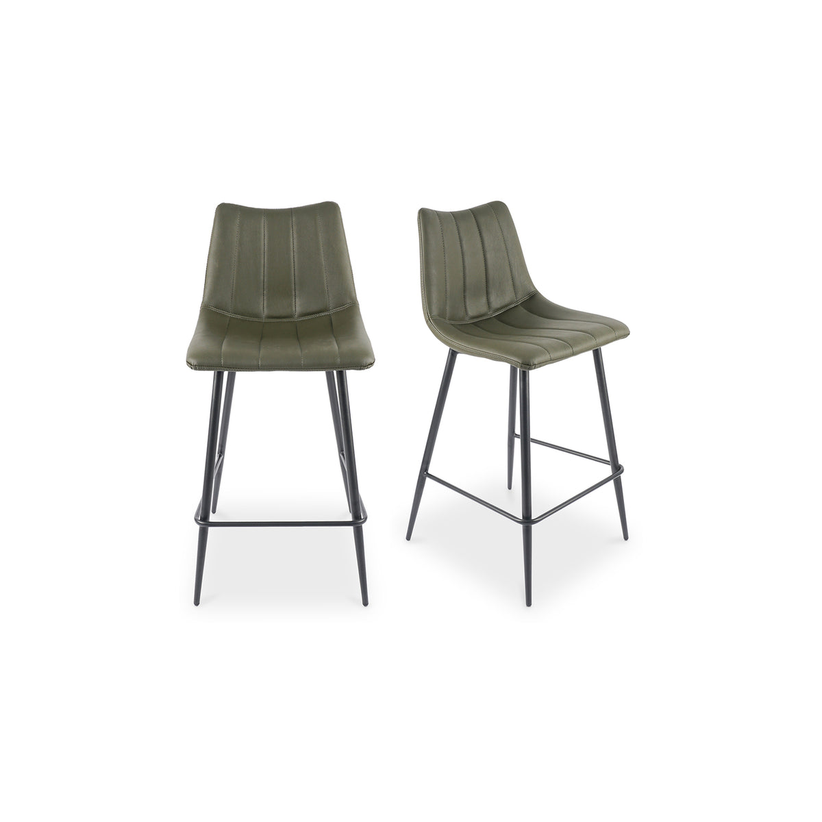 Alibi Counter Stool Dark Green - Set Of Two by Moe's Home