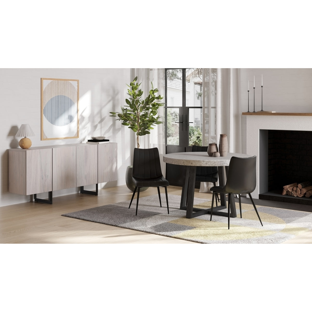 Alibi Dining Chair Matte Black - Set Of Two by Moe's Home