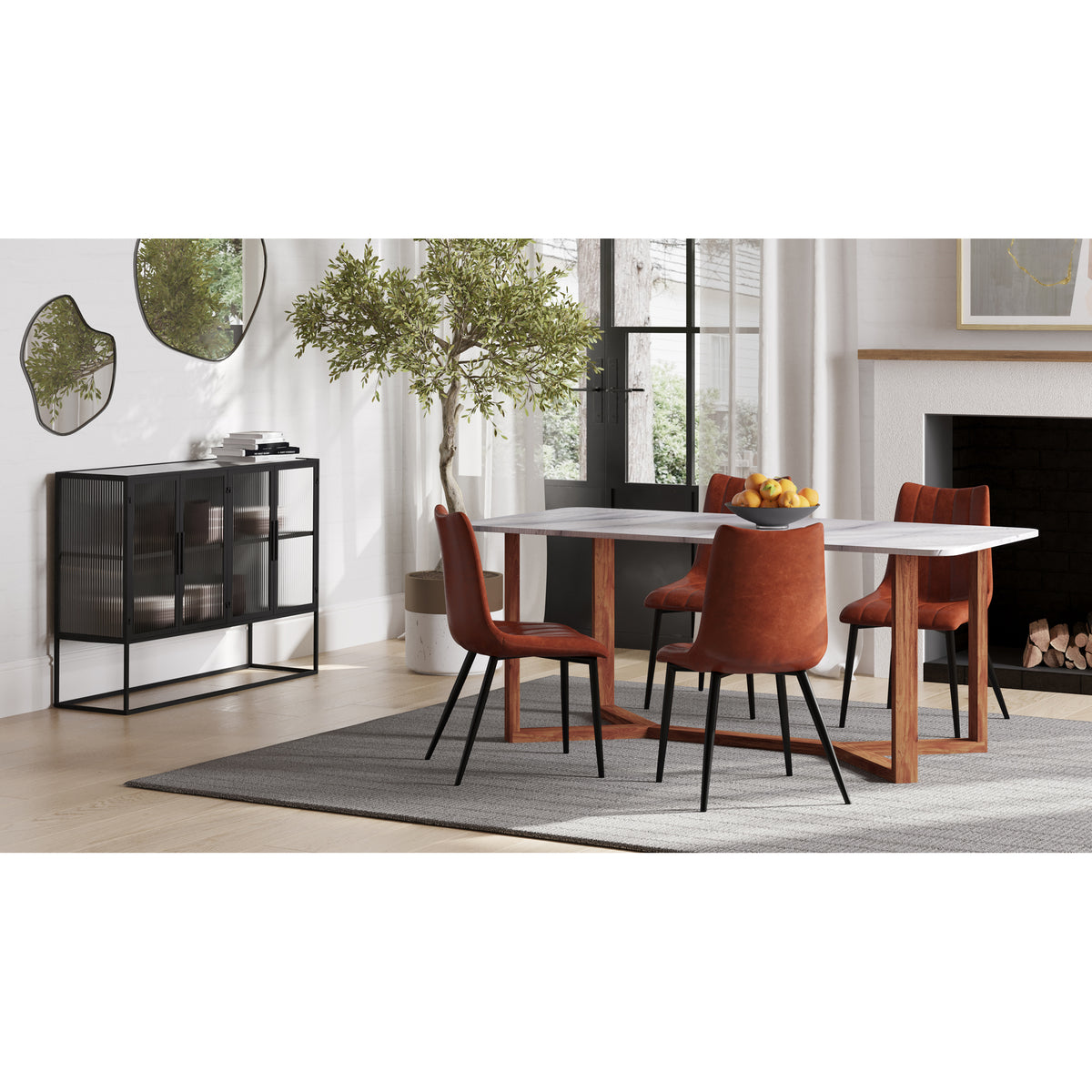 Alibi Dining Chair Brown - Set Of Two by Moe's Home