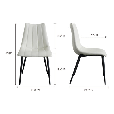 Alibi Dining Chair Ivory - Set Of Two by Moe's Home