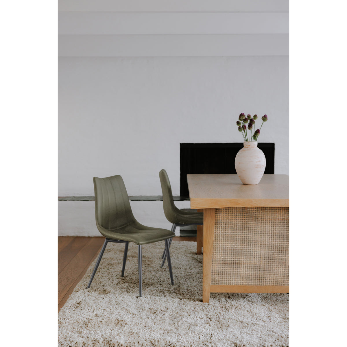 Alibi Dining Chair Dark Green - Set Of Two by Moe's Home