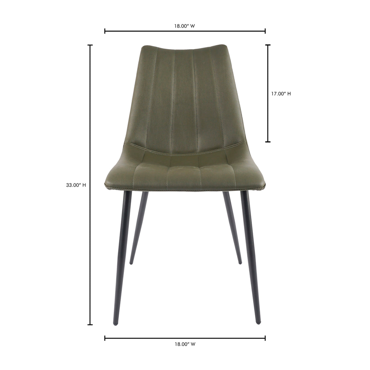 Alibi Dining Chair Dark Green - Set Of Two by Moe's Home