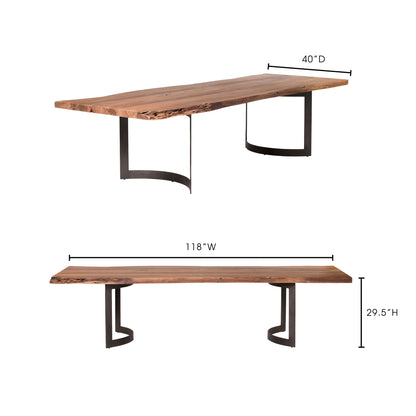 Bent Dining Table Large Brown