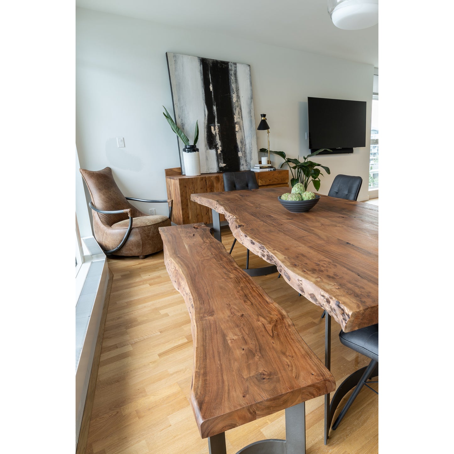 Solid Acacia Small Dining Table Brown by Moe's Home