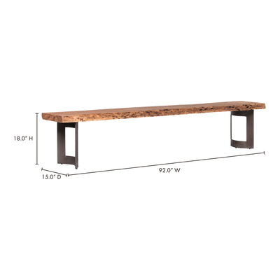 Solid Acacia Bench Small Brown