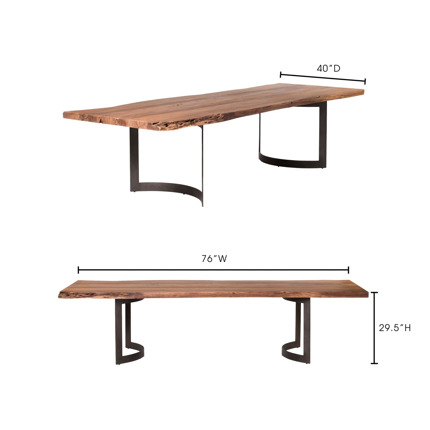 Solid Acacia Dining Table Extra Small by Moe's Home