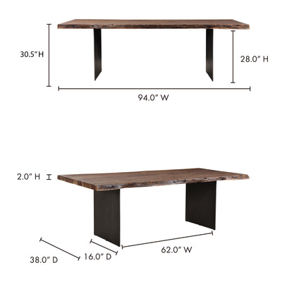 Solid Acacia Dining Table by Moe's Home