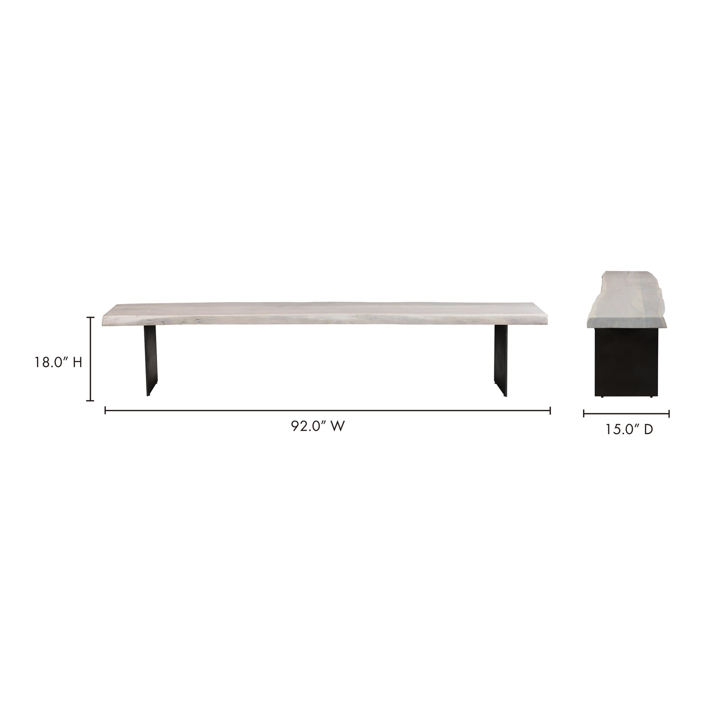Solid Acacia Wood Dining Bench by Moe's Home