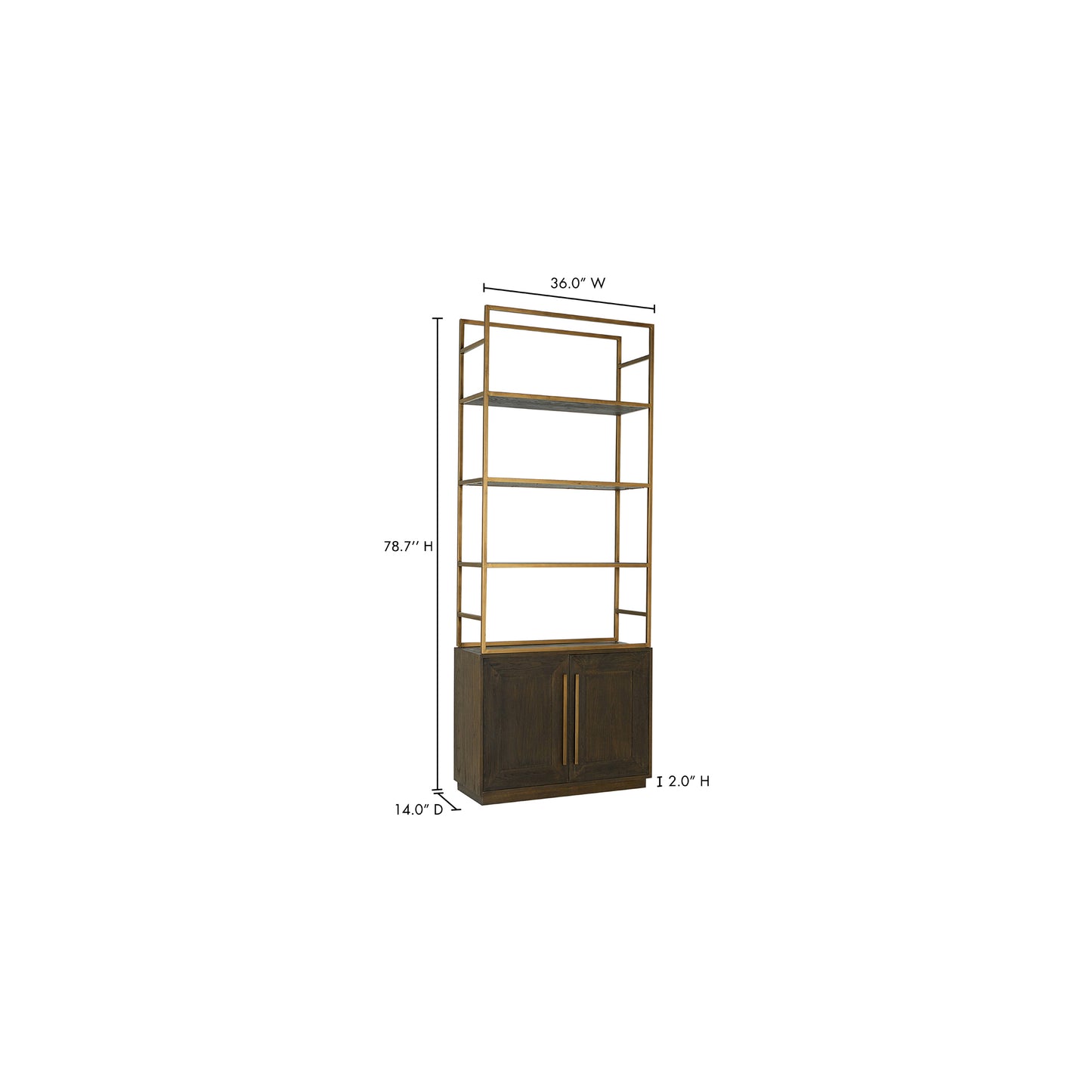 Elliot Bookshelf Brown by Moe's Home