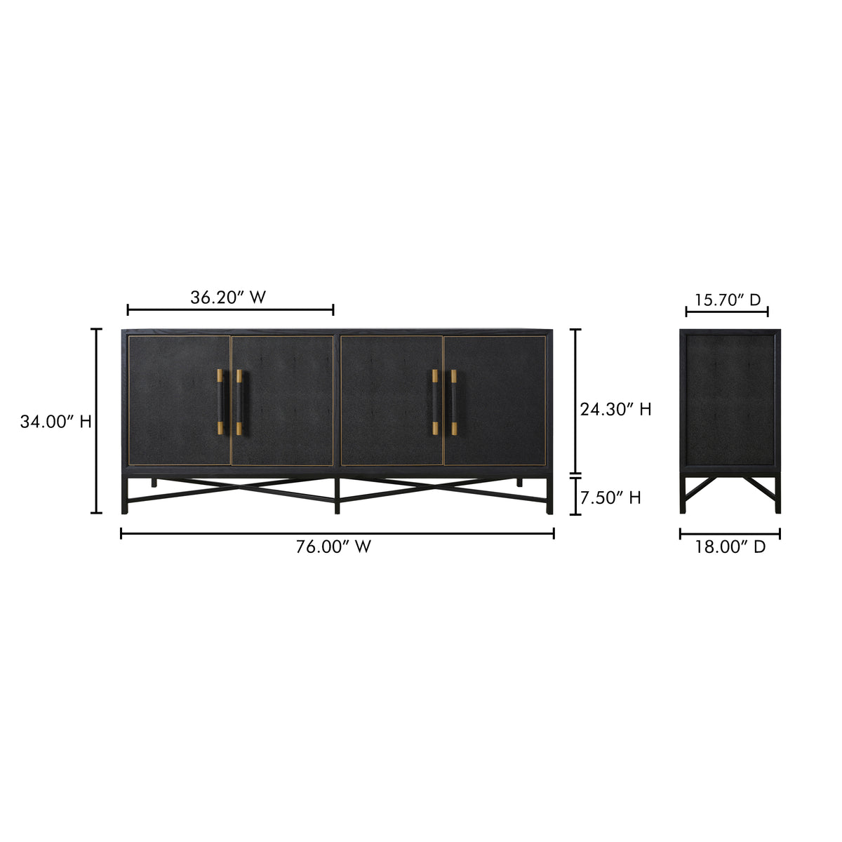 Mako Sideboard Black by Moe's Home