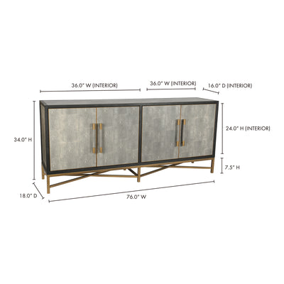 Mako Small Sideboard Grey by Moe's Home