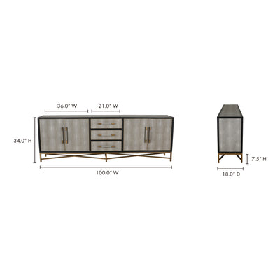 Mako Sideboard Large Grey by Moe's Home