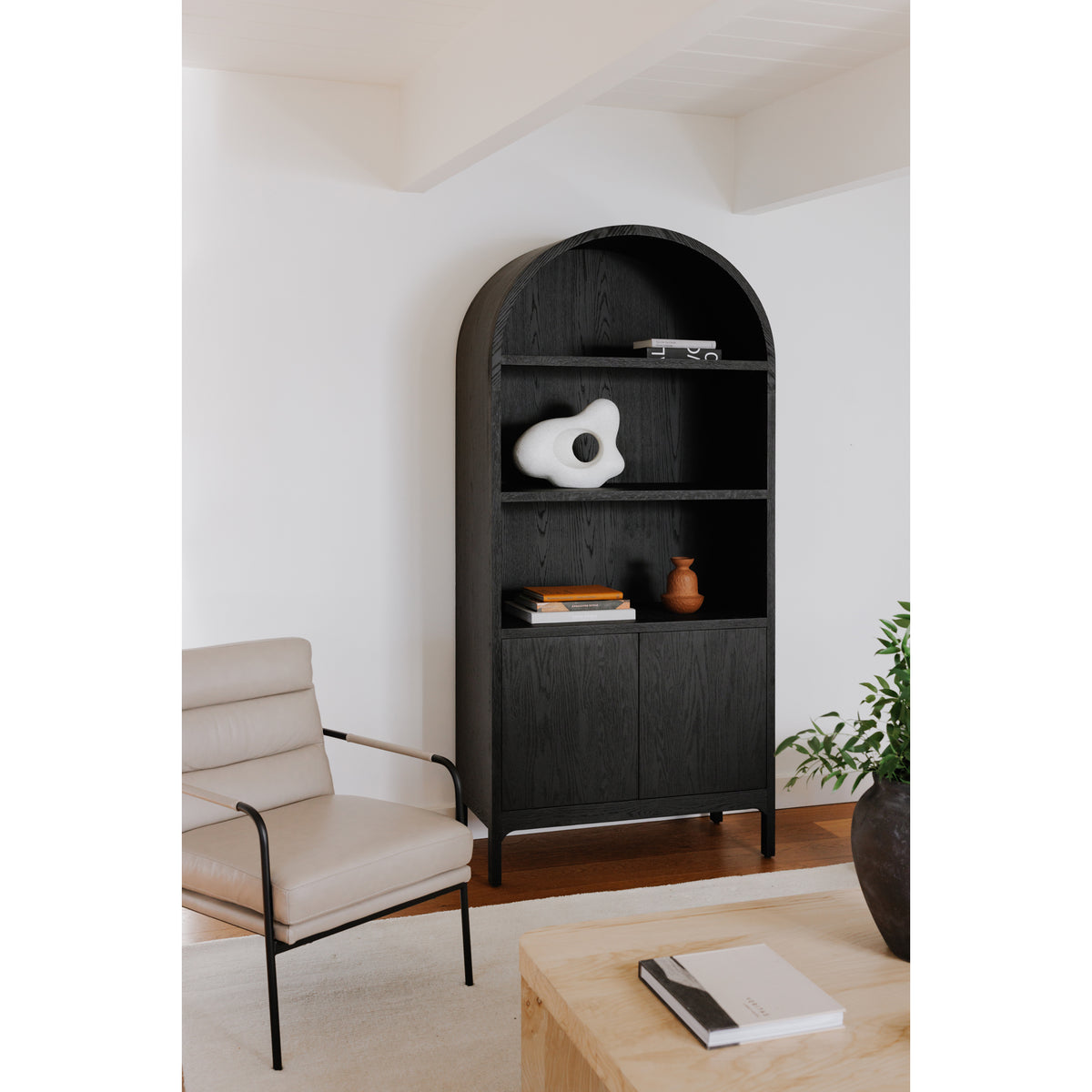 Wilde Display Cabinet Black Oak by Moe's Home