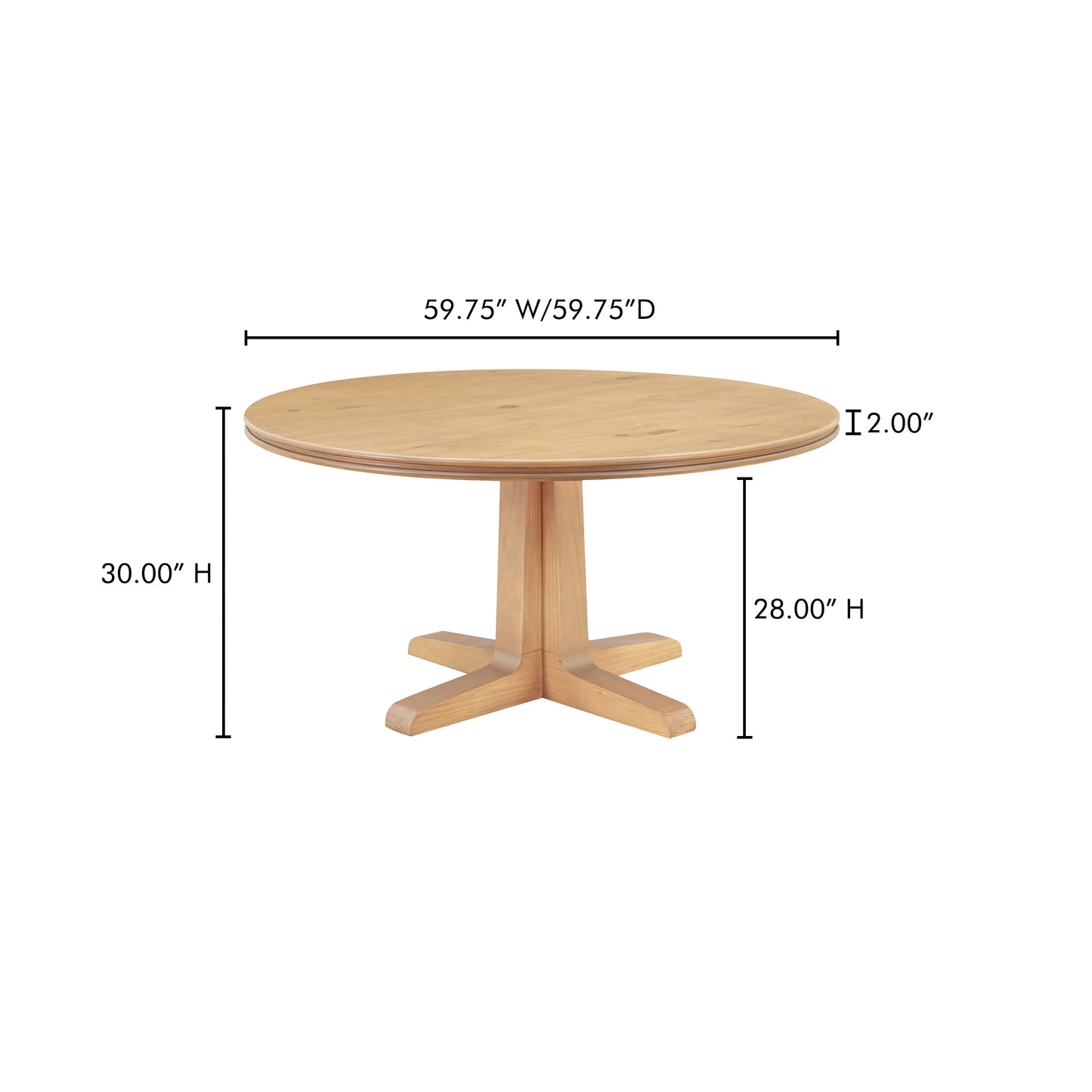 Charles Dining Table Natural by Moe's Home