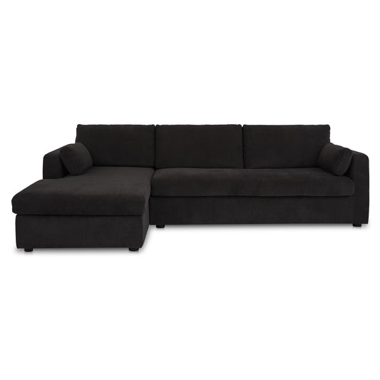 Burrow Sleeper Sectional With Storage Chaise Black Left by Moe's Home