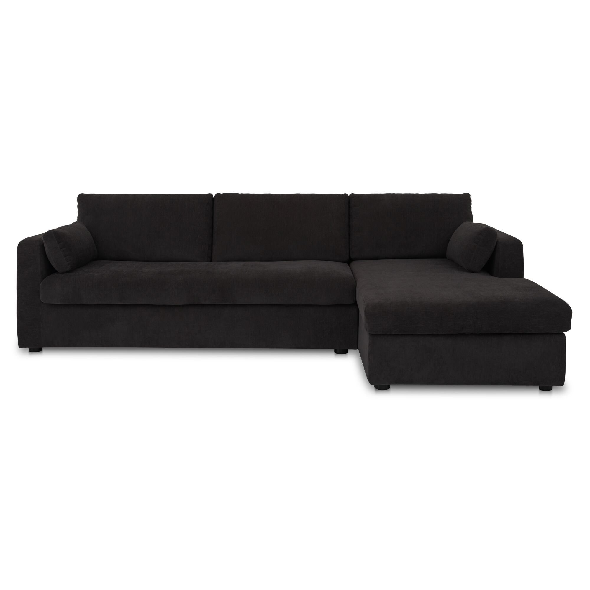 Burrow Sleeper Sectional With Storage Chaise Black Right by Moe's Home
