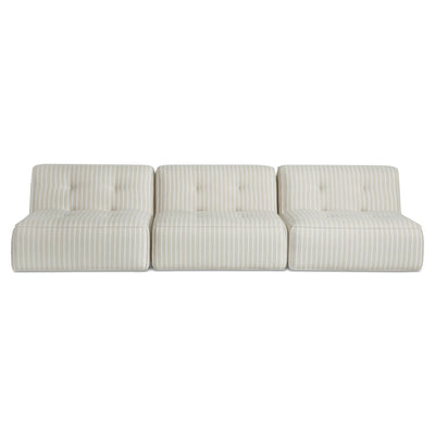 Sunseeker 3 Piece Outdoor Sofa Brown Stripe by Moe's Home