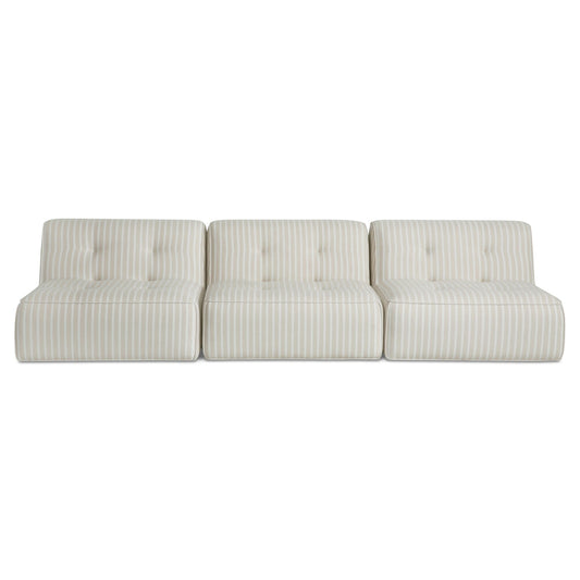 Sunseeker 3 Piece Outdoor Sofa Brown Stripe by Moe's Home