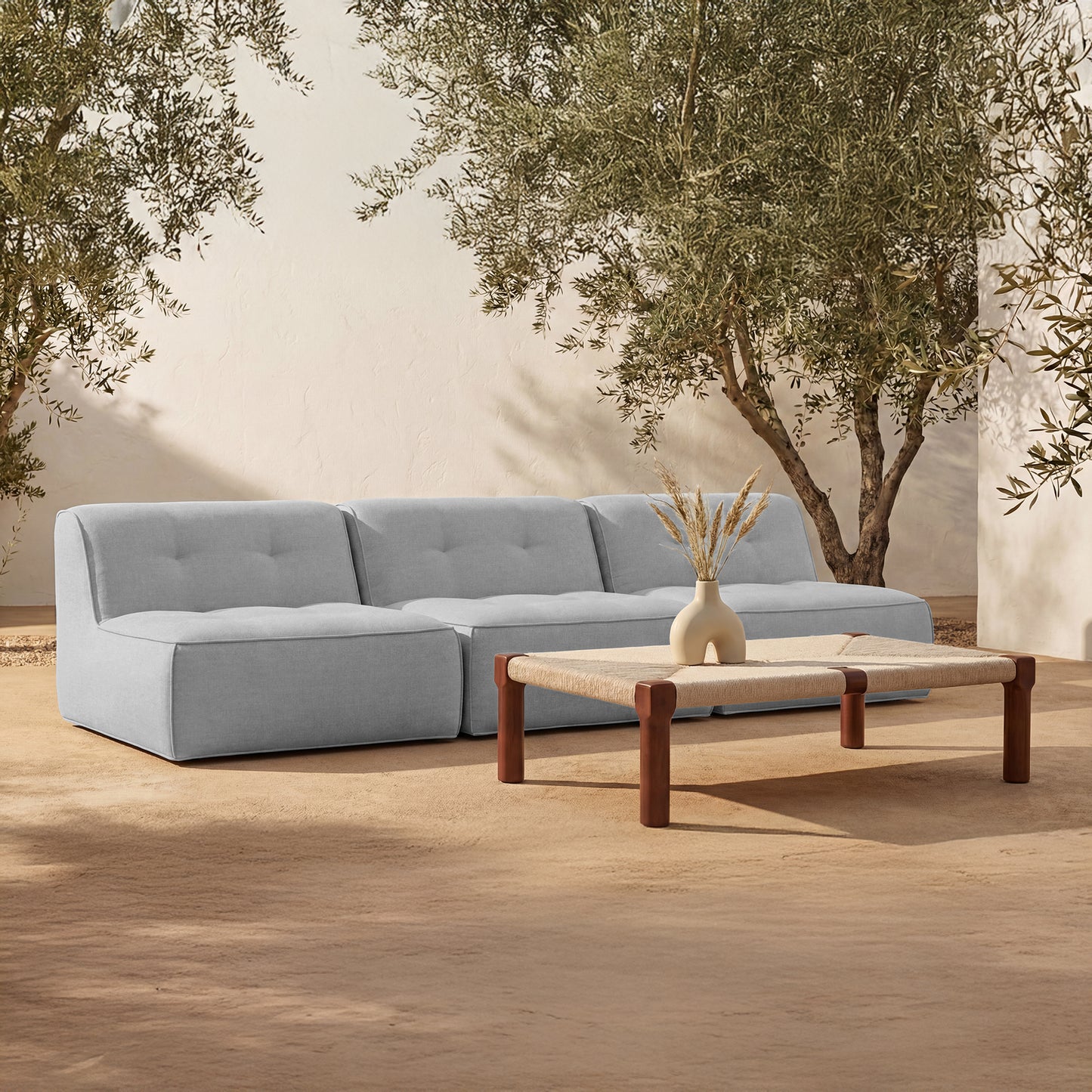 Sunseeker 3 Piece Outdoor Sofa Light by Moe's Home