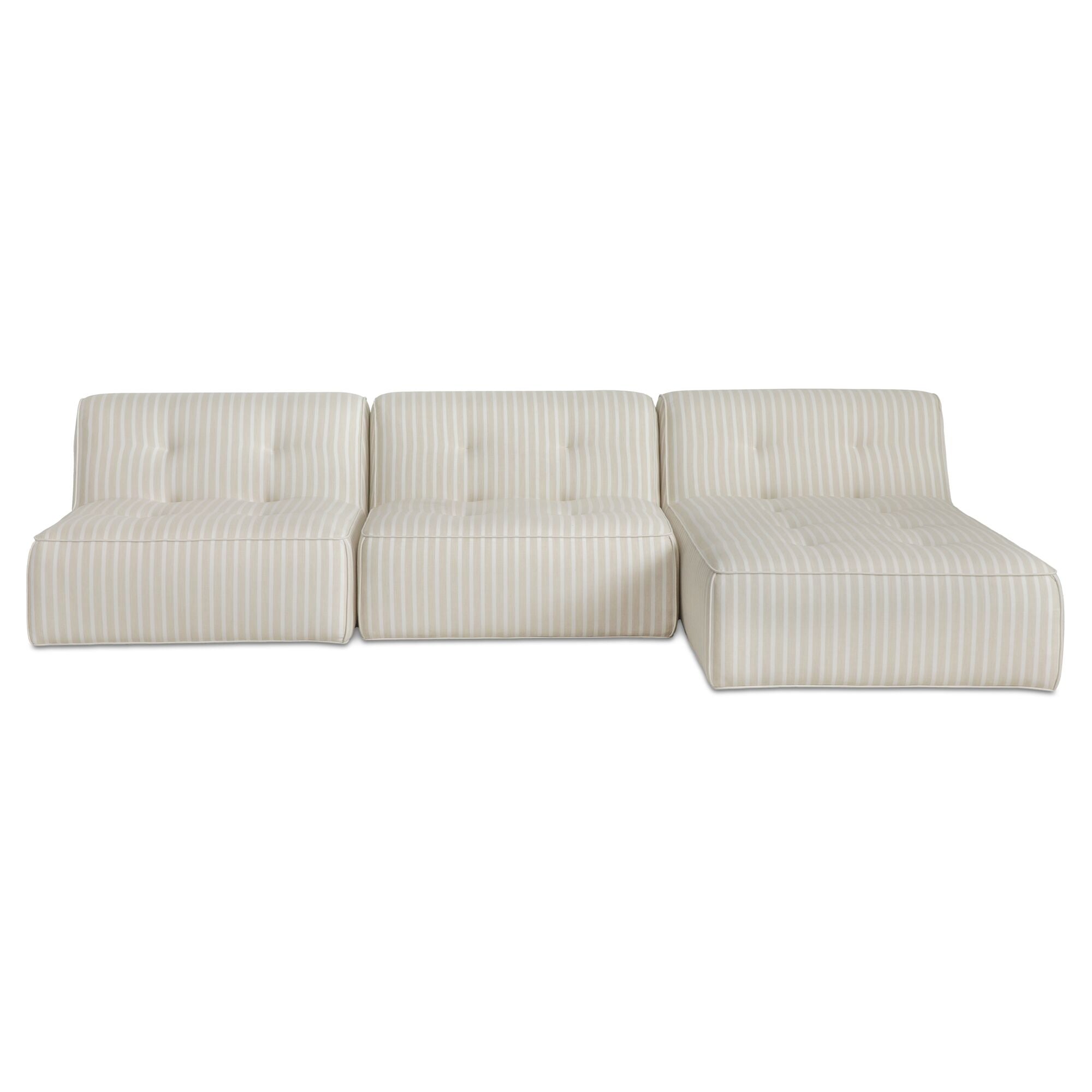 Sunseeker 3 Piece Outdoor Lounge Brown Stripe by Moe's Home