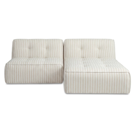 Sunseeker 2 Piece Outdoor Nook Brown Stripe by Moe's Home