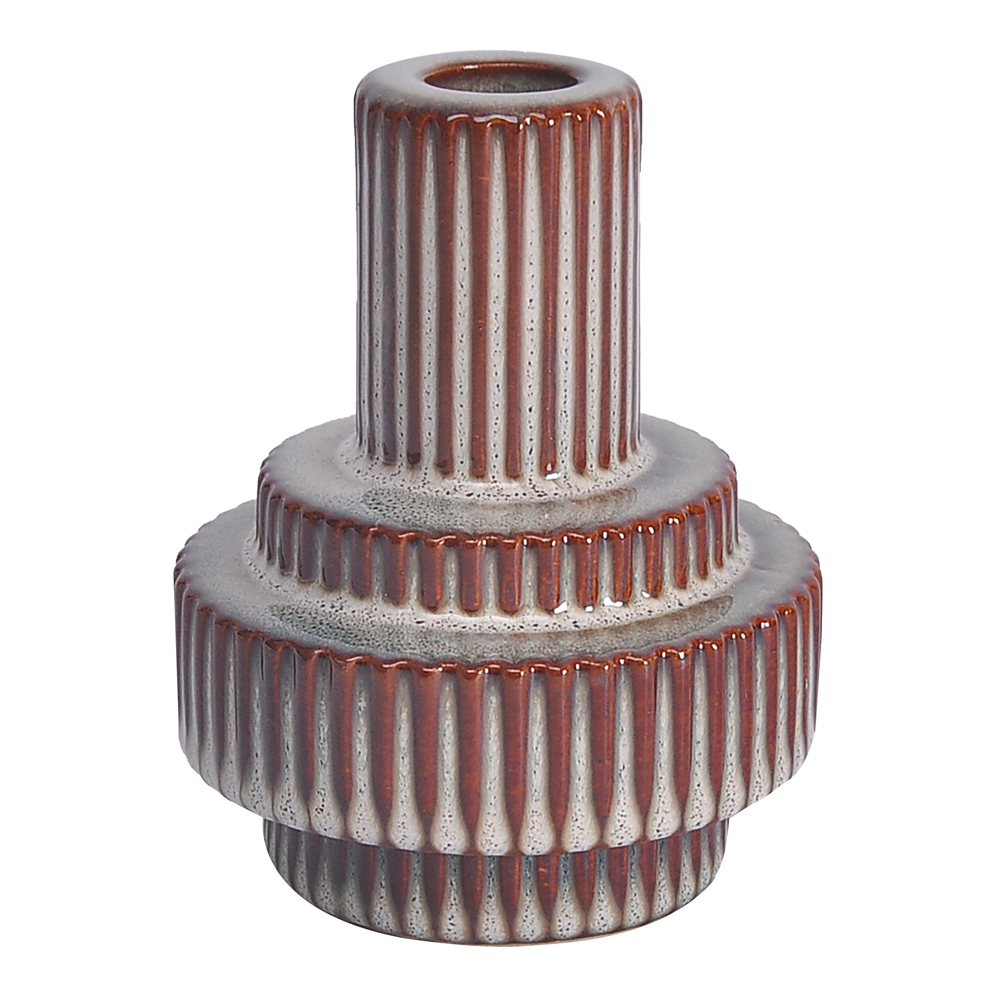 Maud Stoneware Candle Holder Large | Brown