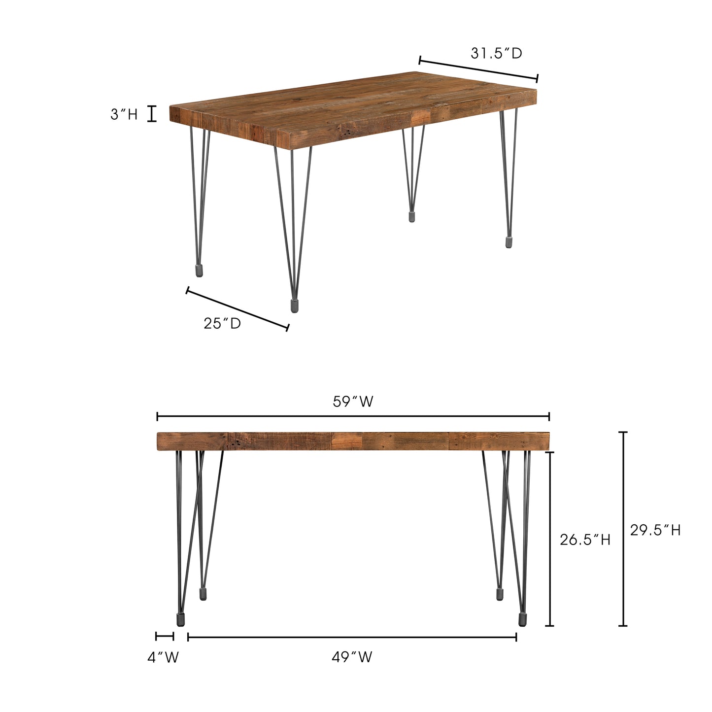 Boneta Dining Table Small by Moe's Home