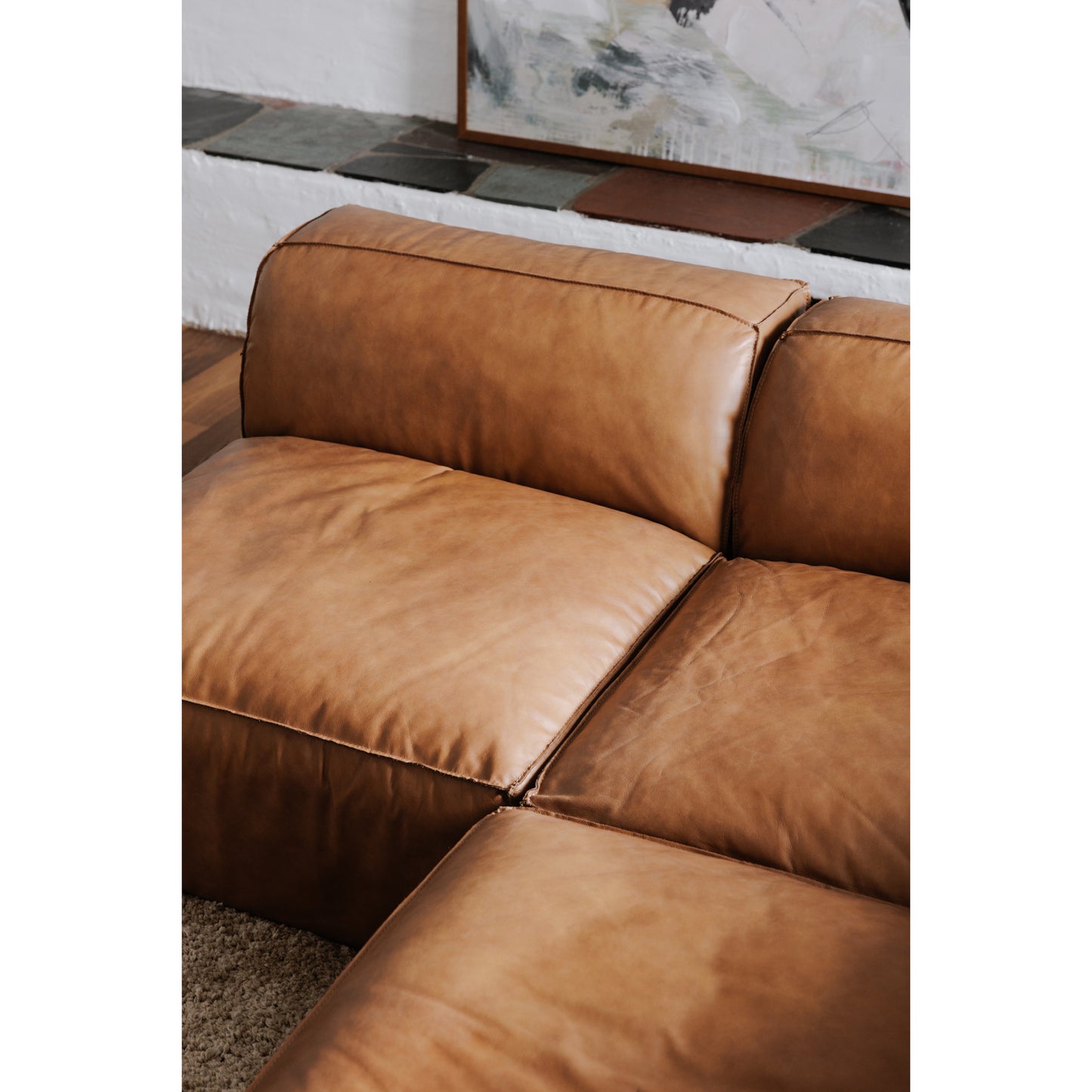 Form Slipper Chair Sonoran Tan Leather by Moe's Home