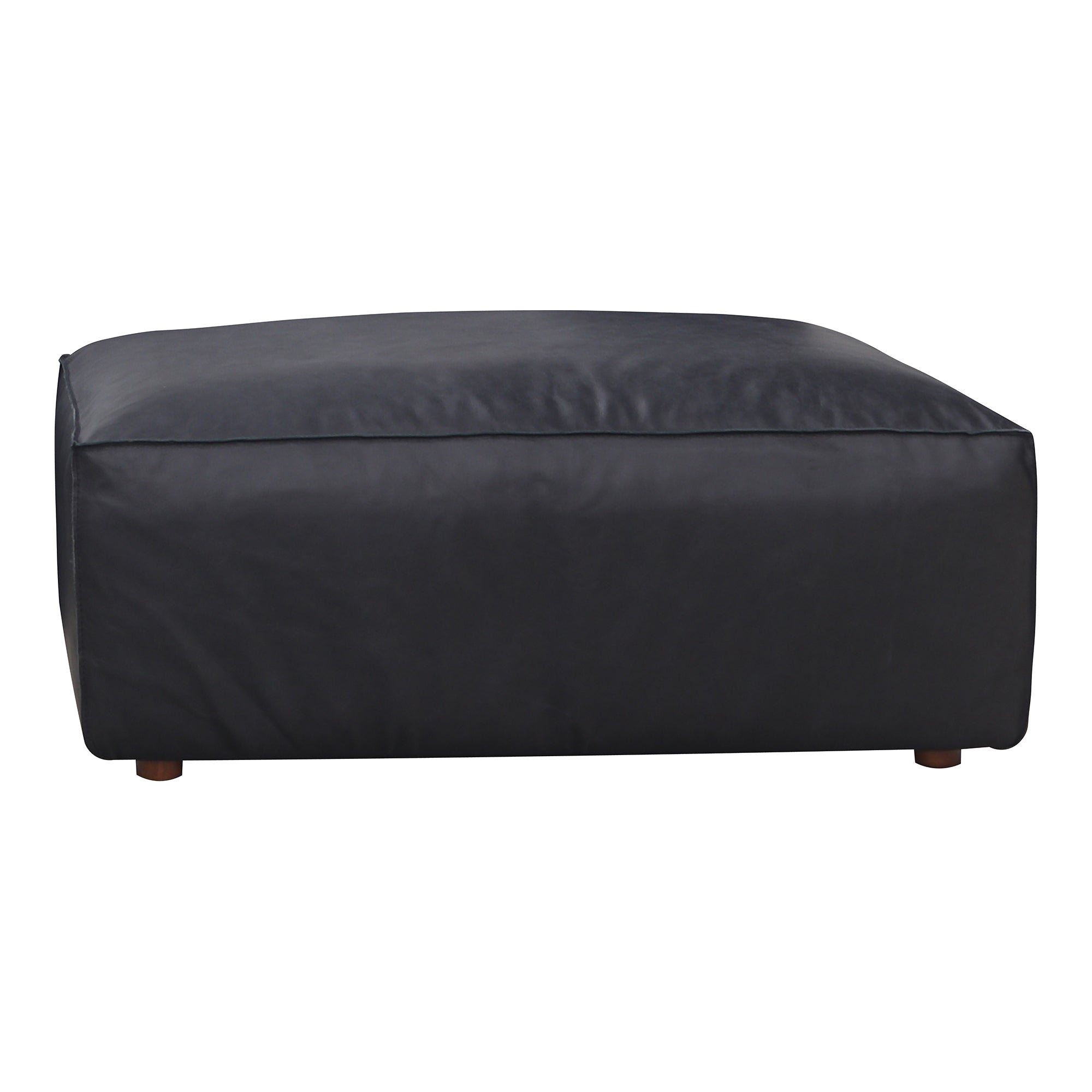 Form Ottoman Vantage Black Leather | Black