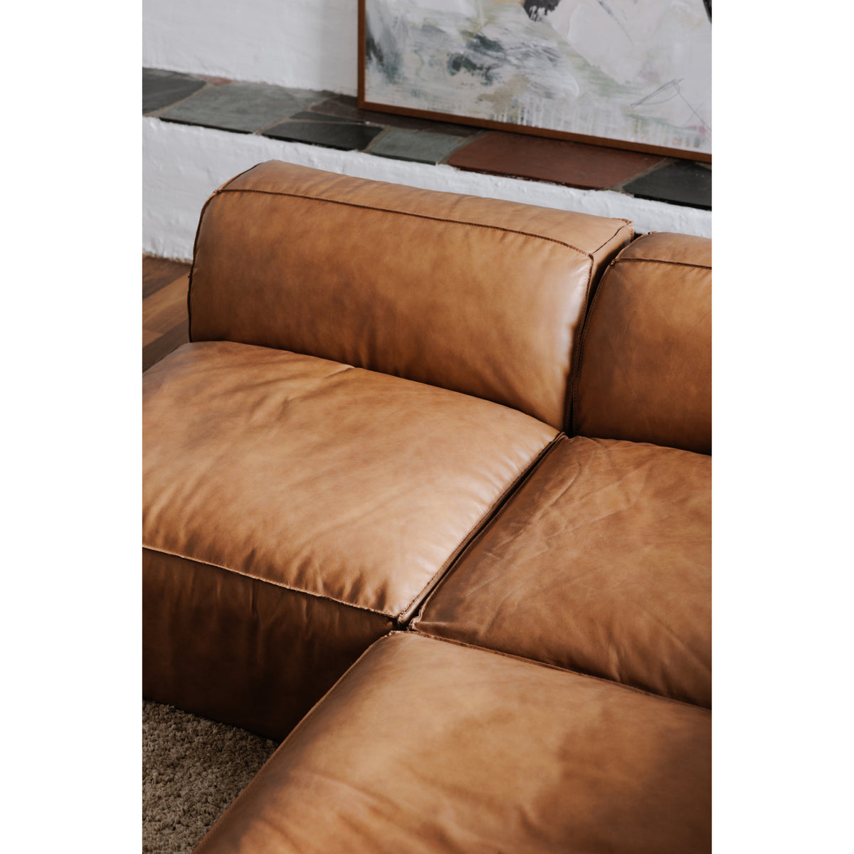 Form Ottoman Sonoran Tan Leather by Moe's Home