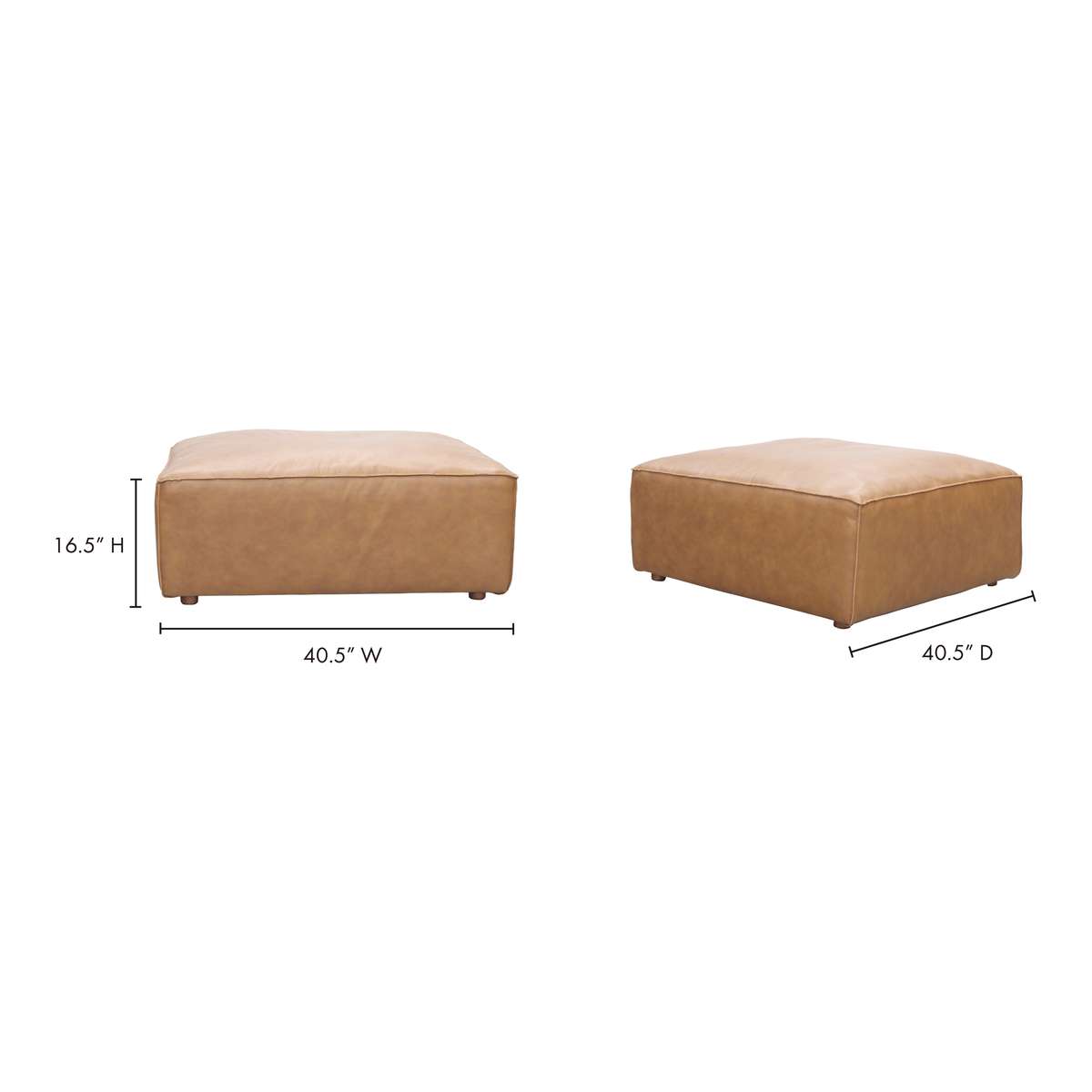 Form Ottoman Sonoran Tan Leather by Moe's Home