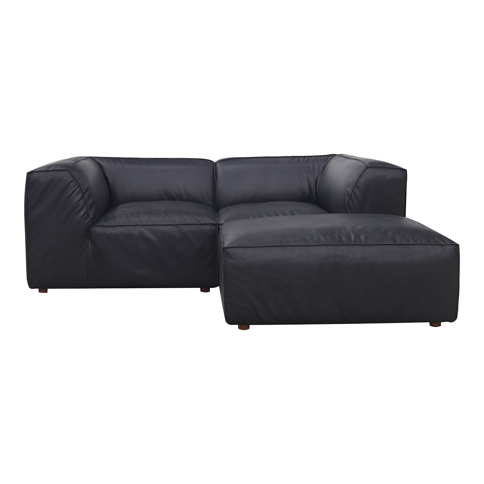 Form Nook Modular Sectional Vantage Black Leather | Black