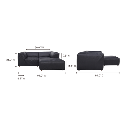 Form Nook Modular Sectional Vantage Black Leather