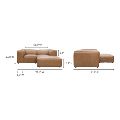 Form Nook Modular Sectional Sonoran Tan Leather by Moe's Home
